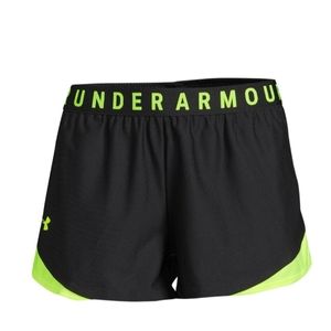 Under Armour size 3X womens Athletic Workout Shorts Black & Neon Green/Y…